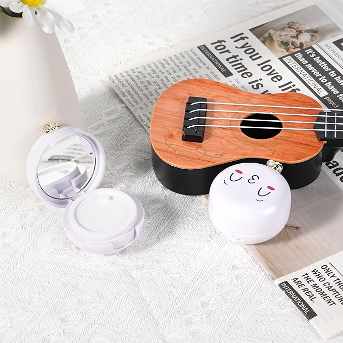 2 Pack Lip Balm Containers,Plastic Portable Empty Lip Balm Container with Mirror and Silicone Lip,Empty Lipstick Dispenser Box for Travel,Home