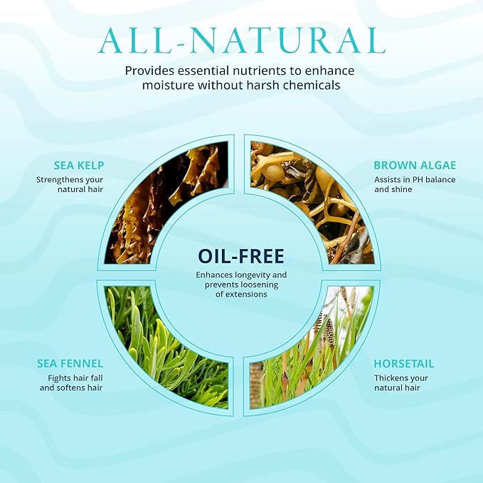 Shampoo & Conditioner Duo with Brush, Gentle, Sulfate and Cruelty-Free Daily Formula for Hair Extensions, 32 fl oz