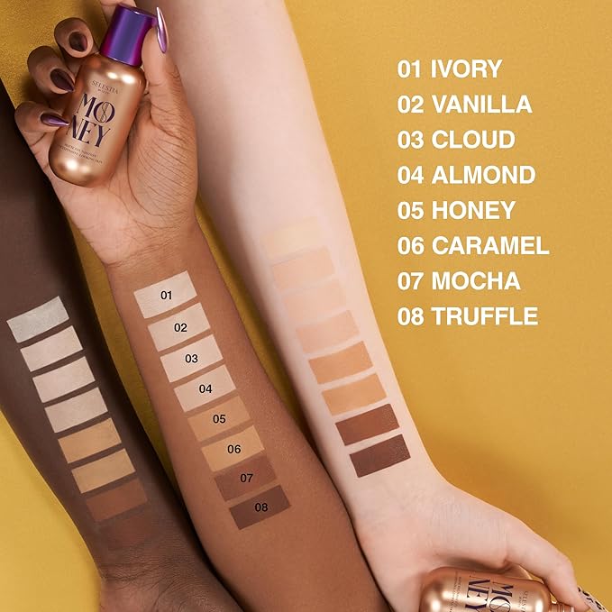 Matte Foundation Money - Long-Lasting Makeup Foundation with Flawless & Buildable Coverage - Liquid Foundation for All Skin Types (Mocha)