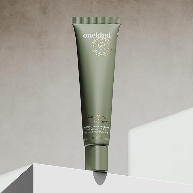 Onekind Radiant C Face Serum, Anti-Aging Facial Treatment with Hyaluronic Acid, Tetrahexyldecyl Ascorbate, Ferulic & Vitamin E, Serum for Dark Spots, Even Skin Tone, Fine Lines & Wrinkles