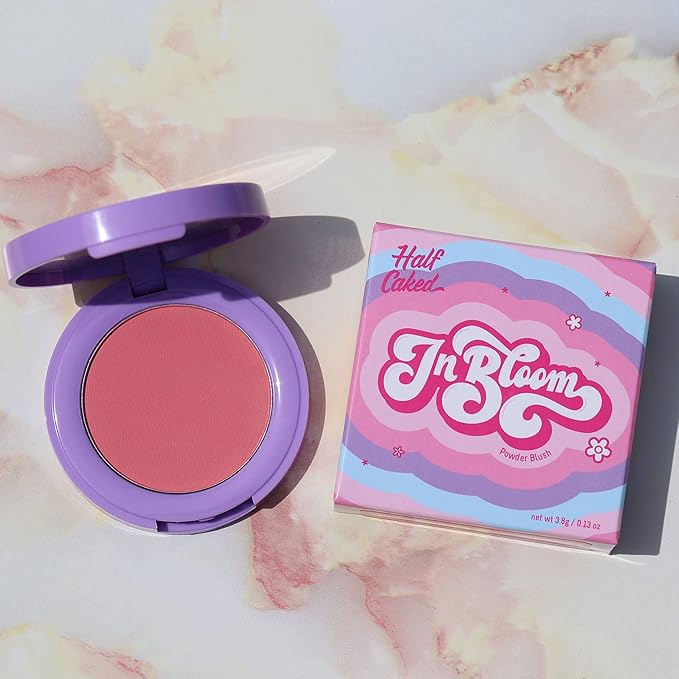 Half Caked In Bloom Powder Blush | vegan & cruelty-free, fragrance-free, highly pigmented, primer-infused | 3.8g (Freshly Squeezed)