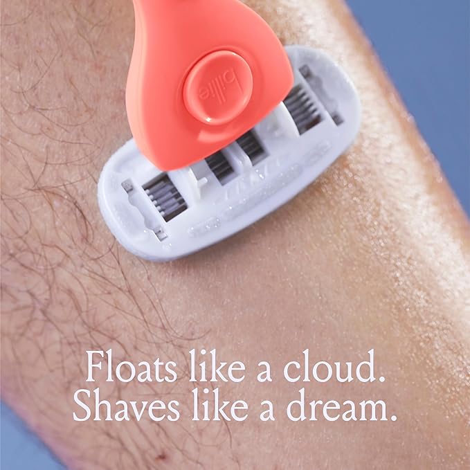 Billie Razors for Women Shave Kit – Women’s Razor + 4 x 5-Blade Razor Refills + Magnetic Holder – Coral