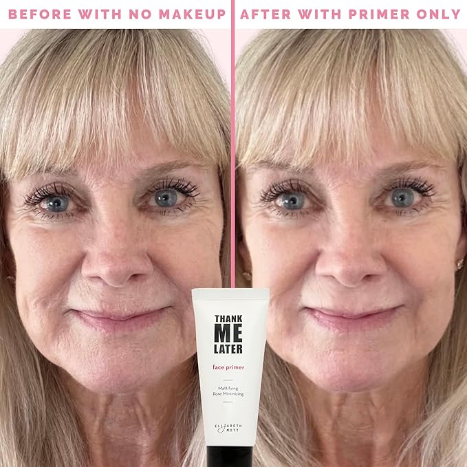 Elizabeth Mott Thank Me Later Face & Eye Primer – Long-Lasting Matte Makeup Base, Pore Minimizer, Oil & Shine Control, Wrinkle Blurring, Crease Prevention, Smooth Finish for All-Day Wear – 10g & 30g