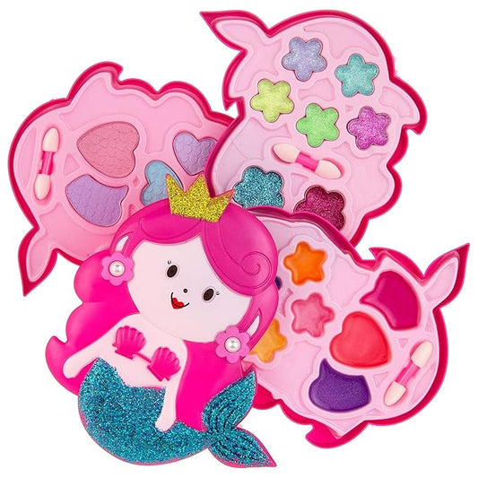 Expressions – Mermaid Beauty Kit – Novelty Starter Makeup Palette, Fold Out Makeup Palette, Make Up Toy Cosmetic Kit Gifts for Girls -Washable Make Up Set-Non-Toxic