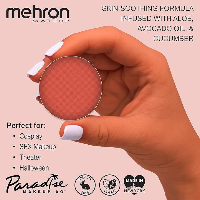 Mehron Makeup Paradise Makeup AQ Refill Size | Stage & Screen, Face & Body Painting, Beauty, Cosplay, and Halloween | Water Activated Face Paint, Body Paint, Cosplay Makeup .25 oz (7 ml) (CORAL)