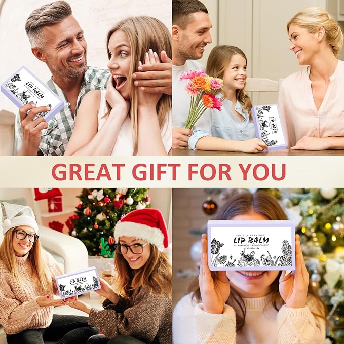 24 Pack Lip Balm, Natural Lip Balm Bulk with Vitamin E and Coconut Oil, Moisturizing Soothing Chapped Lips-8 Flavors