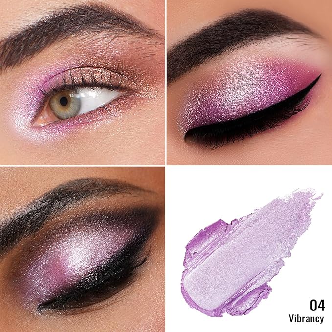 Oulac Cream Eyeshadow also for Highlighter Large Capacity Highly Pigmented Eye Shadow Waterproof &Long Lasting with Moisturizing Formula 04