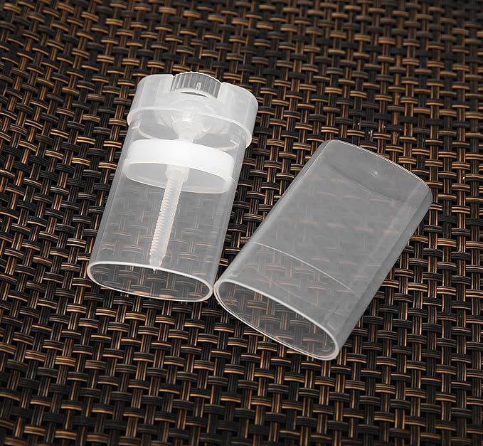 Empty Oval Deodorant Lip Lipstick Balm Tubes Containers Plastic 20PCS 15ML Transparent (15ml, Transparent)