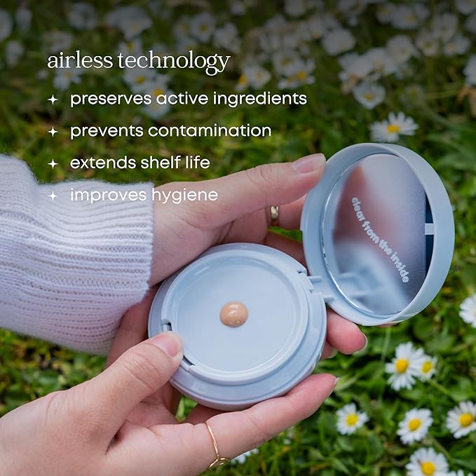 Natural Glow Foundation - Light to Medium Coverage Cushion Foundation Makeup with Hyaluronic Acid & Tea Tree Extract - Vegan & Cruelty-Free Cream Foundation - K Beauty - 15g/0.52oz - Ivory