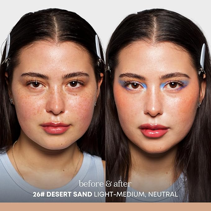 Natural Glow Foundation - Light to Medium Coverage Cushion Foundation Makeup with Hyaluronic Acid & Tea Tree Extract - Vegan, Cruelty-Free Cream Foundation - K Beauty - 15g/0.52oz - Desert Sand