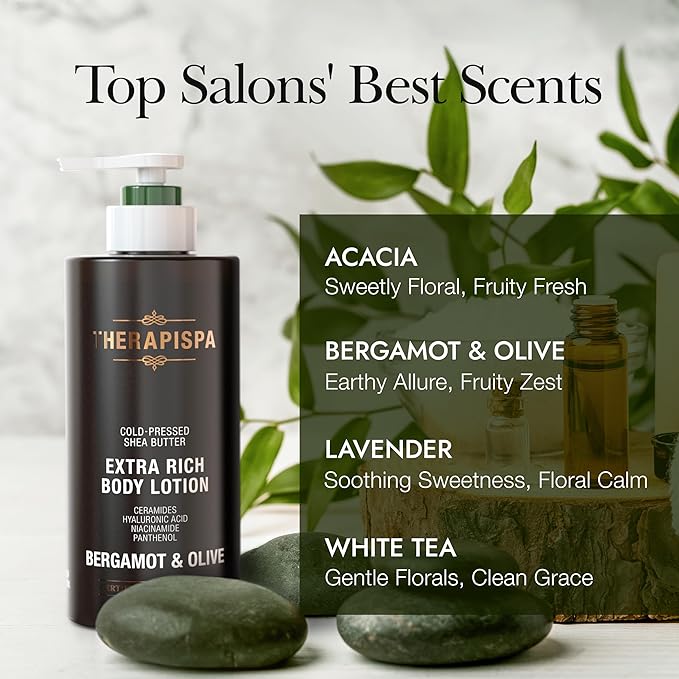 Scented Body Lotion for Women – Refreshing Moisturizer with Shea Butter, Ceramides & Panthenol to Revive & Nourish Dry Skin – Used by All Genders (Bergamot & Olive, 17.0 fl oz)