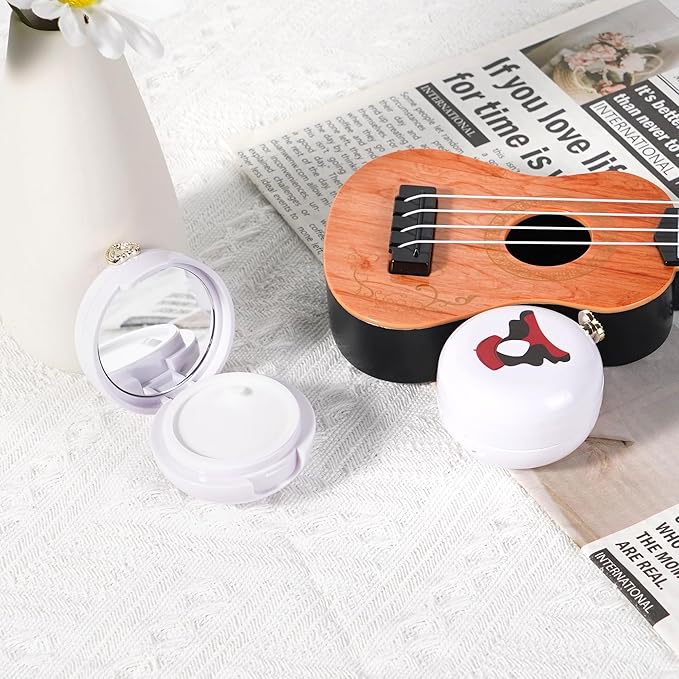 2 Pack Lip Balm Containers,Plastic Portable Empty Lip Balm Container with Mirror and Silicone Lip,Empty Lipstick Dispenser Box for Travel,Home