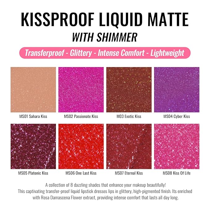 Oulac Red Matte Liquid Lipstick for Women, Orange Red Long Lasting Lipstick Waterproof Lip Stain, No Transfer, Creamy High Pigmented Formula with Rose Oil, Vegan & Cruelty-Free MS06