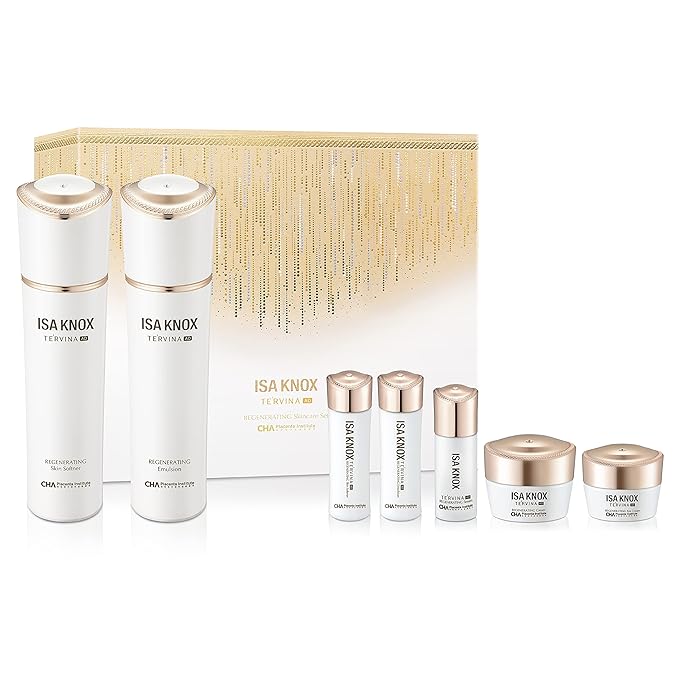 ISA KNOX TE'RVINA AD Regenerating Skincare Set (12.7fl oz) - Hydrating, Nourishing & Firming Toner & Moisturizer Set for Youthful and Radiant Skin, Placenta, Rose Absolute