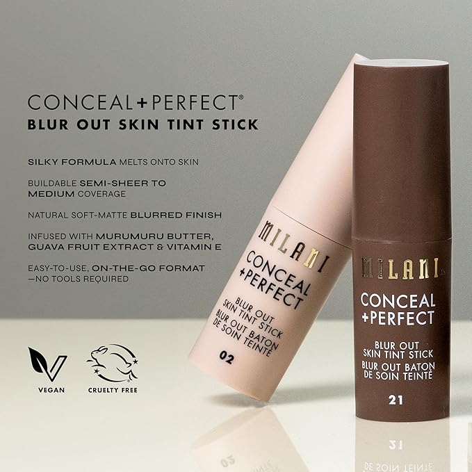 Milani Conceal + Perfect - Skin Tint Stick, Blur Out Tinted Moisturizer Makeup, Shade 020