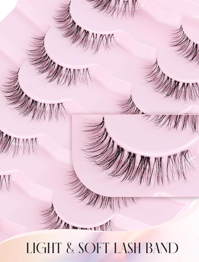 Natural Lashes False Lashes False Eyelashes Wispy Lashes Natural Eyelashes Wispy Eye Lashes Clear Band Lashes UP15