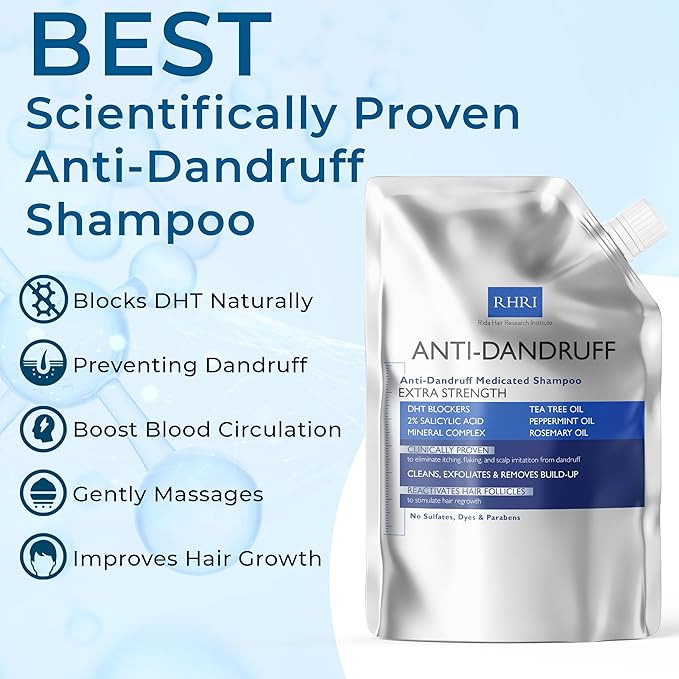 Anti Dandruff Shampoo Anti Fungal Dandruff Mens Shampoo | Medicated, Clarifying, Psoriasis & Biotin w/Salicylic Acid | For Dry, Itchy, Flaky, Irritated Scalp & Hair
