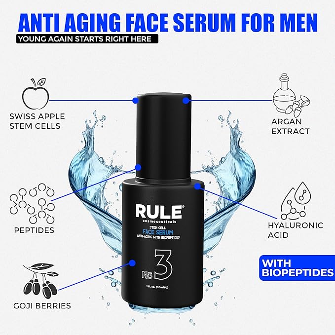 No.3 - Facial Serum with Biopeptides & Apple Stem Cells, Face Serums for Anti Aging, Peptide Serum as Skin Toner and Dark Spot Remover for Face, 30 mL