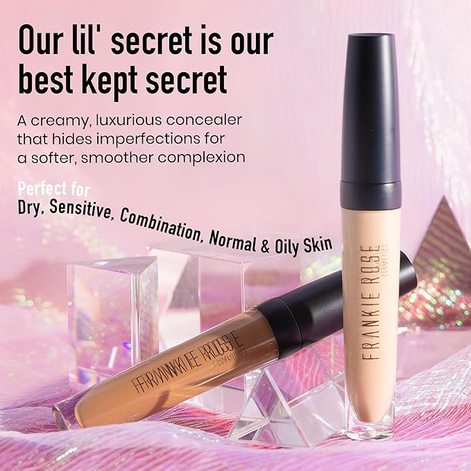 Frankie Rose Cosmetics Our Lil’ Secret Concealer – Sweat-Proof & Matte Under Eye Concealer, Long Lasting Concealer Full Coverage For Fine Lines, Dark Circles & Hide Imperfections - Angelic