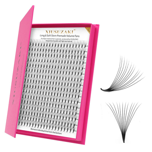Premade Fans Eyelash Extensions 12D Volume Lash Extensions 0.03 Thickness Eyelash Extension C Curl Premade Lash Fans Mix 9-16mm Fluffy Soft Handmade Lash Fan(12D-0.03-C,9-16mm)