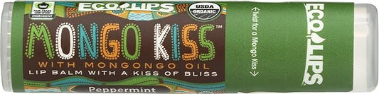 Eco Lips Organic Mongo Kiss Peppermint Lip Balm, USDA Certified Organic, 0.25 Ounce (Pack of 15)