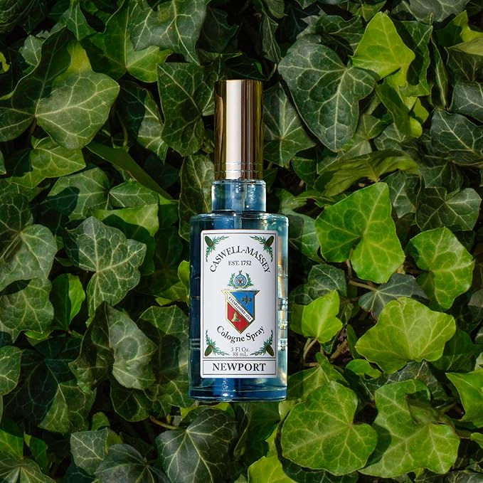 Caswell-Massey Newport Cologne Spray, Seaside Cologne with Mandarin, Balsam & Cedarwood, Fragrance for Men, Made in USA, 0.25 Oz