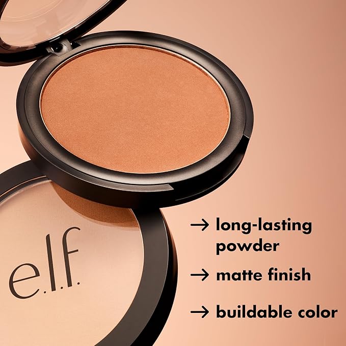e.l.f. Primer-Infused Bronzer, Long-Lasting, Lightweight & Buildable Powder Bronzer, Delivers A Matte Finish, Vegan & Cruelty-Free, Fresh Tan
