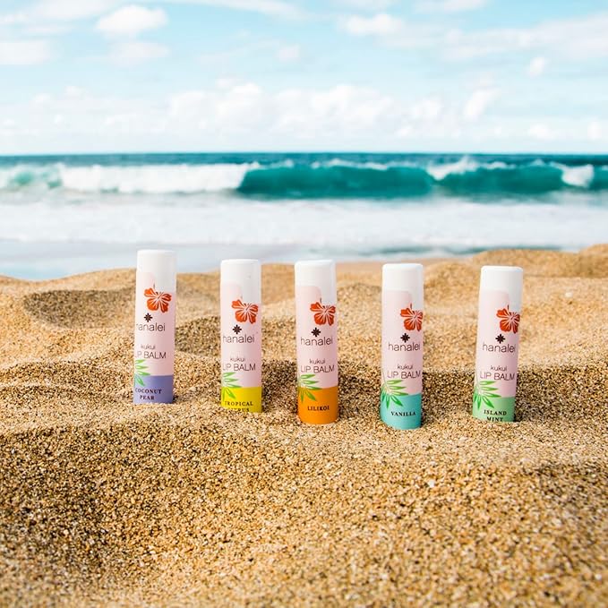Hanalei Lip Balm and Moisturizer - Natural Kukui Oil and Beeswax Lip Moisturizer to Hydrate and Replenish Dry, Chapped Lips - Made in USA - Lilikoi