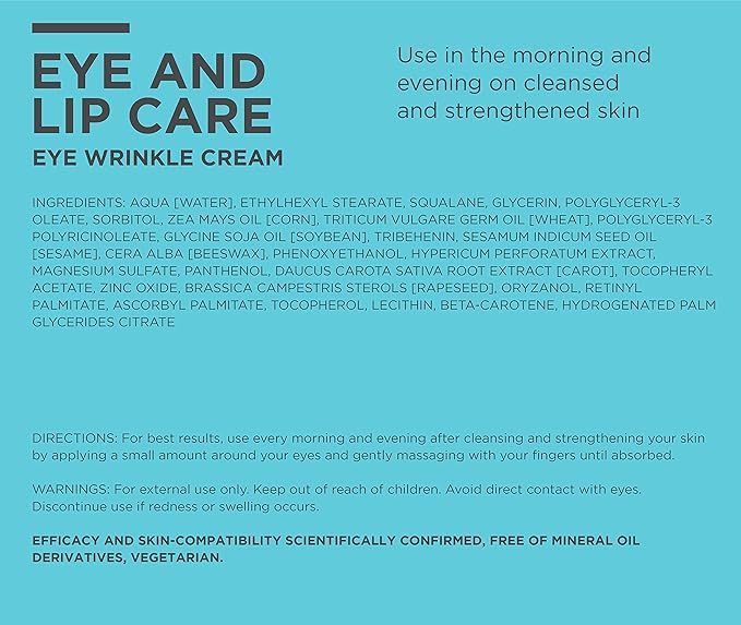 ANNEMARIE BÖRLIND – Eye Wrinkle Cream – Natural Vitamin C + E Anti Aging Eye Cream for Smoothed, Brighter, and Plump Skin With New Elasticity – 0.67 Oz