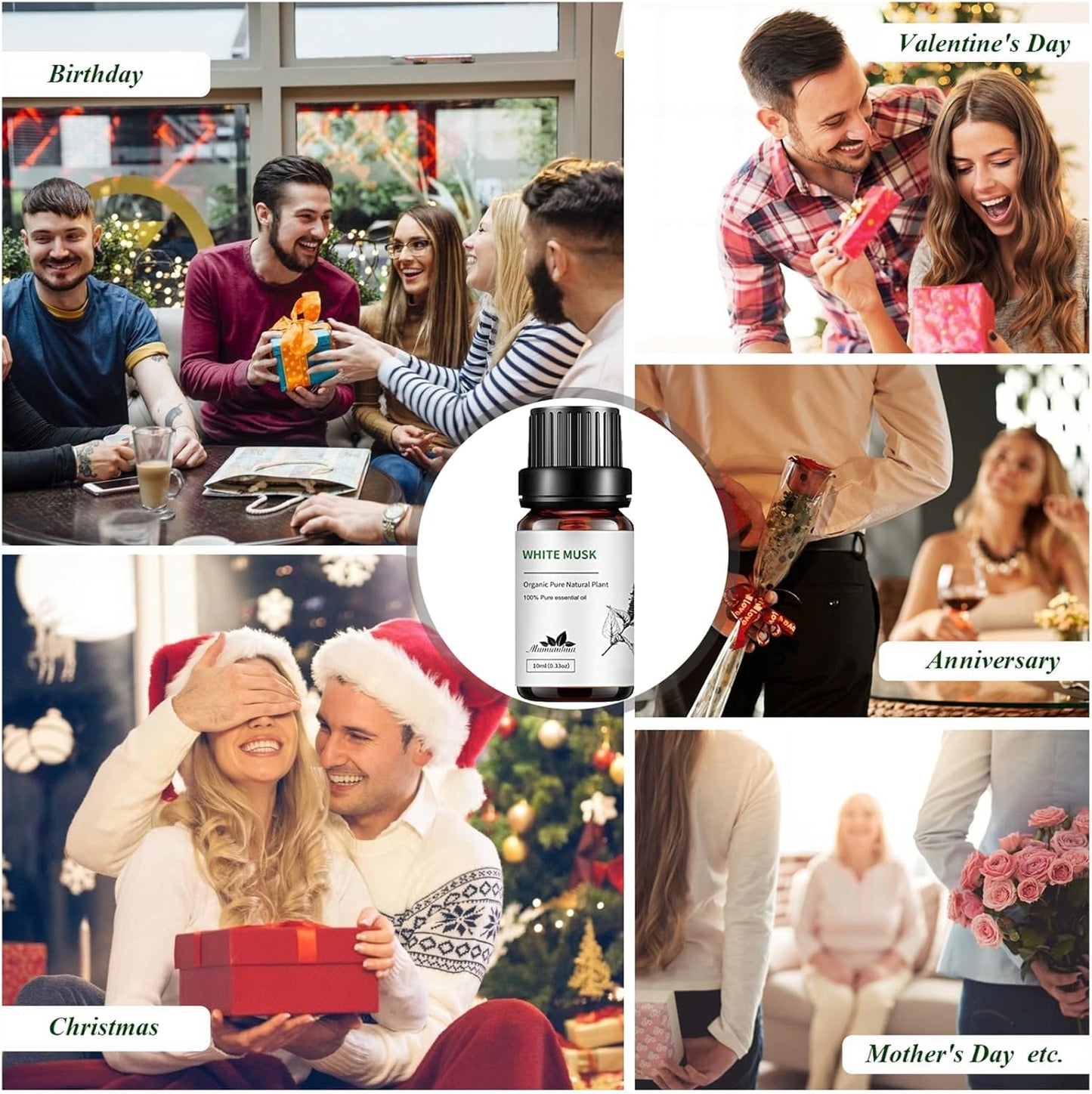 Mumianhua Pure White Musk Essential Oil - Therapeutic Grade Undiluted for Aromatherapy, Perfume Making & Skin Care, Vegan Musk Fragrance Oil 10ml