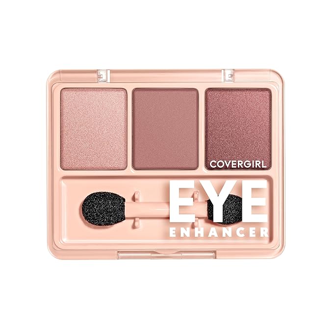 COVERGIRL Eye Enhancer, Sweet Plum, Eyeshadow Trio, Easy to Wear, Clean & Vegan, Talc-Free, Matte & Shimmer Finishes, Smudge-Proof, 0.14oz