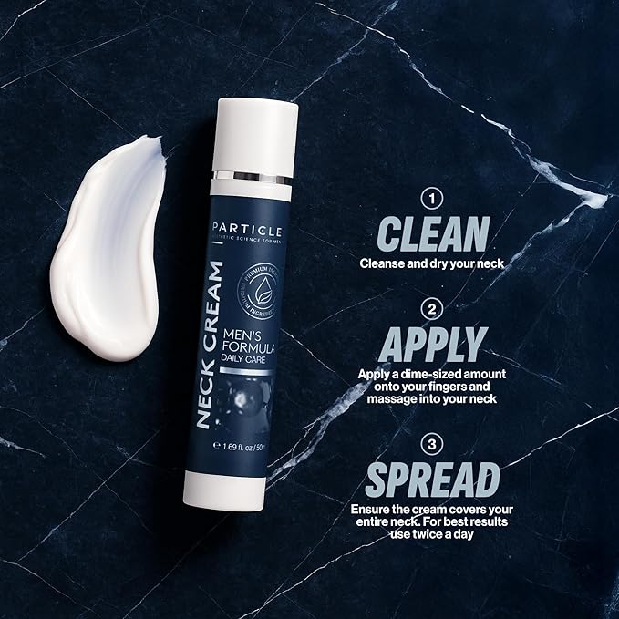 Particle Neck Cream for Men - Firming Cream, Lift and Moisturize The | Use on Saggy Skin or Turkey Anti Aging Triple Action with Collagen, Hyaluronic Acid, Retinol, 1 pack, 1.7 Fl Oz