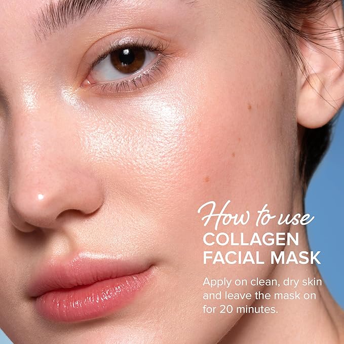 MAREE Collagen Facial Mask with Hyaluronic Acid - Hydrating Face Masks Skincare - Mascarillas Faciales For Women Skin Care - Multicolor, 6 Count