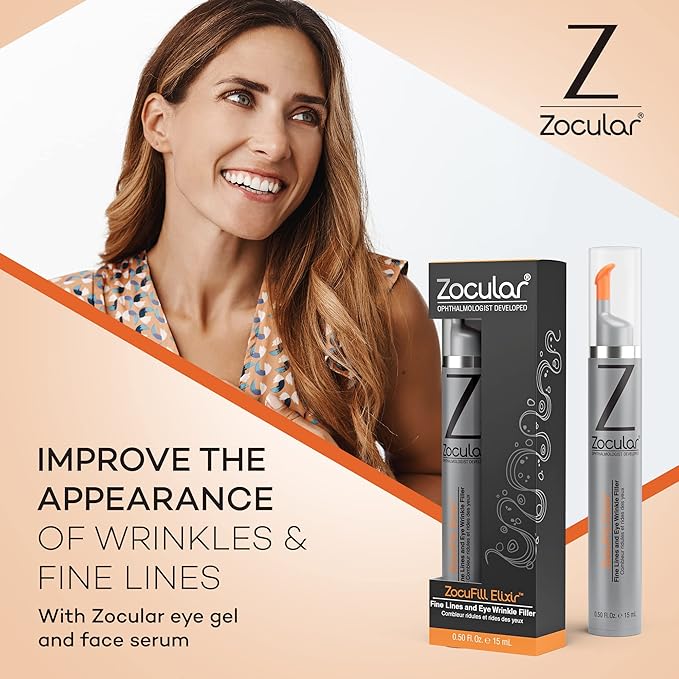 Zocufill Elixir Eye Gel and Face Serum - Eye Bags Treatment for Women and Men - Reduce the Appearance of Dark Circles, Puffy Eyes, Fine Lines and Wrinkles