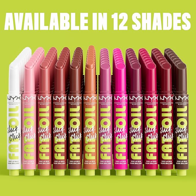 NYX PROFESSIONAL MAKEUP Fat Oil Slick Click, Lightweight, Buildable, Pigmented Vegan Lip Balm - In A Mood