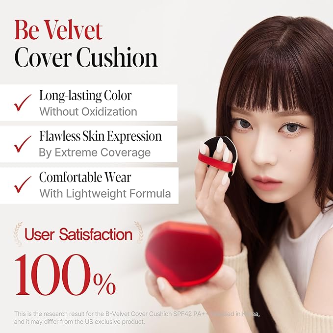 espoir [NEW] Be Velvet Cushion Foundation | Quick and Easy Coverage with Long-lasting Color by Zero Oxidation (#42 Hazel, 0.46 Ounce (Pack of 1))