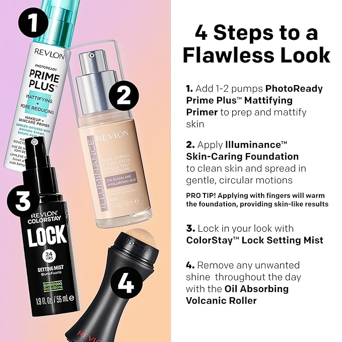 Revlon Illuminance Skin-Caring Liquid Foundation, Hyaluronic Acid, Hydrating and Nourishing Formula with Medium Coverage, 405 Hazel (Pack of 1)