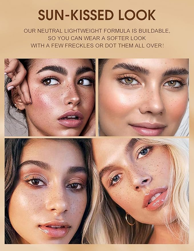 AKARY Freckle Pen Professional Lifelike Face Concealer Point Out Natural Waterproof Longlasting Soft Artificial Freckles Fine Makeup Freckle Pen Life Face Decoration (#04 Dark Brown)