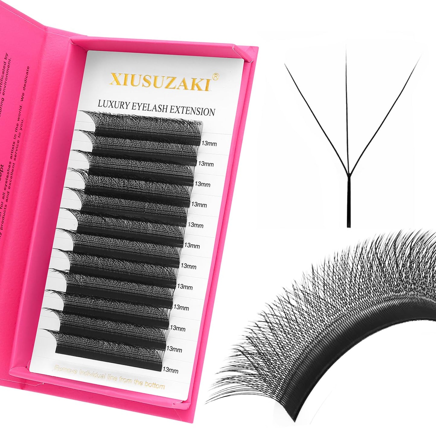 Lash Extensions 3D Eyelash Extensions W Lashes 0.07mm Thickness D Curl Lashes Mix 8-15mm Soft Lash Trays Pestañas Pelo a Pelo Natural Matte Black False Eyelashes Individual Lashes(W-3D-0.07-D,8-15mm)