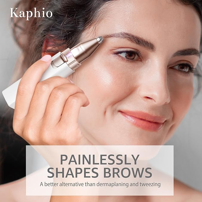 Facial Hair Removal for Women: Electric Eyebrow Trimmer & Hair Removal Device - 2 in 1 Rechargeable Face Shaver Painless Eyebrow Shaper for Upper Lip Chin Peach Fuzz brow (Purple)