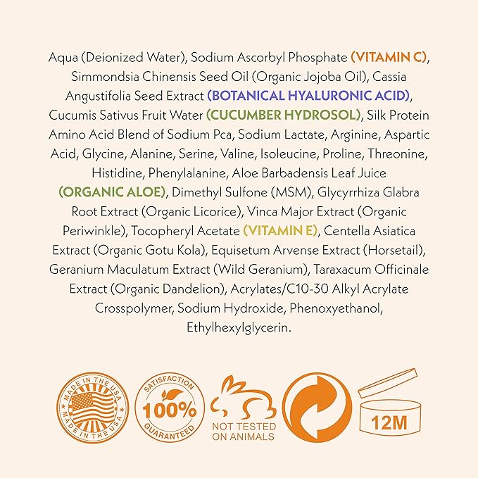 Eve Hansen Vitamin C Eye Gel - Under Eye Cream for Dark Circles and Puffiness - Anti-Aging Eye Repair Cream with Hyaluronic Acid - Under Eye Treatment for All Skin Types - Eye Brightening Cream - 1 oz