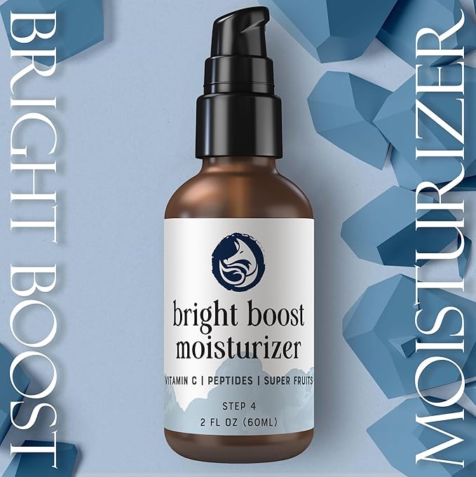 Bright Boost 7 Superfruits Peptide Face Moisturizer with Vitamin C - Gentle Daily Hydrating Luxury Lotion for Radiant Skin - Smooths Fine Lines - Fragrance Free All Skin Types 2oz