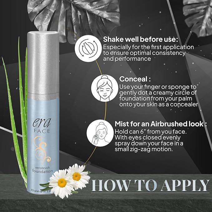 ERA Face spray makeup (Y5 Wheat, 2.25 oz) - airbrush foundation, everyday, buildable, professional spray on cosmetics by Era Beauty