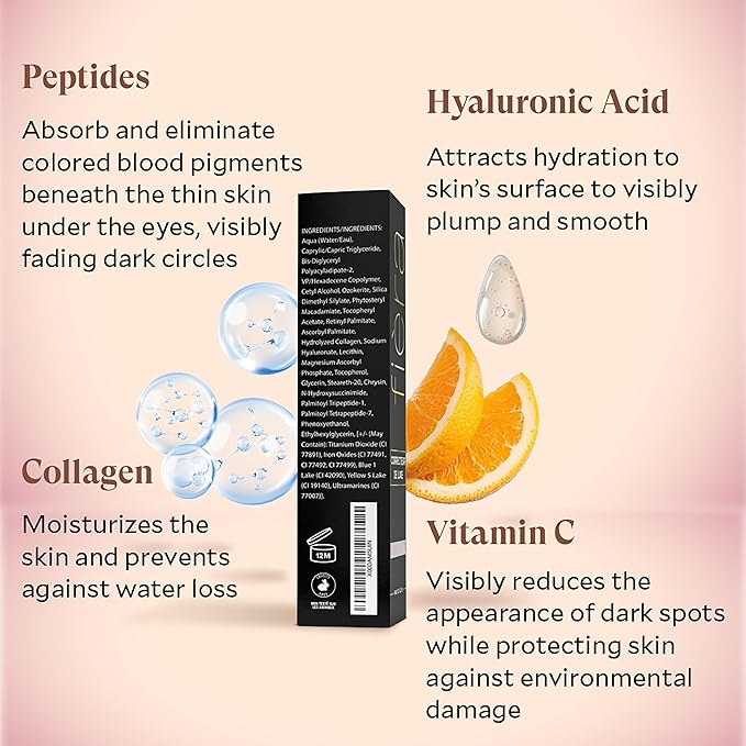 Fièra Luxury Concealer with Anti-Aging - All Day Coverage for Dark Circles, Fine Lines, Wrinkles & Spots - Light, 0.5 Ounce