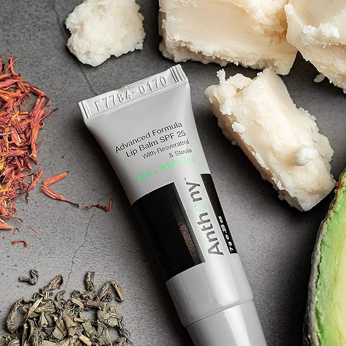 Anthony 25 SPF Lip Balm with Sunscreen for Lips – Contains Green Tea Extract, Shea Butter & Vitamin E – Moisturizing Repair Care Treatment for Chapped & Dry Lips 2-Pack