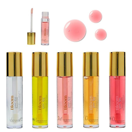Expressions 5pc Lip Oil Set - Bloom Your Lips Style Essentials Lip Oils, Lip Healing Lip Oil Collection with Precision Applicator Wand | Moisturizing for Everyday Lip Care and Lip Repair (DAISY)