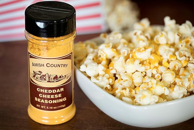 Amish Country Popcorn | Seasoning Variety Pack | BallPark Style ButterSalt - 5.5 oz & Cheddar Cheese - 4.7 oz Popcorn Seasoning | Old Fashioned, Non-GMO and Gluten Free