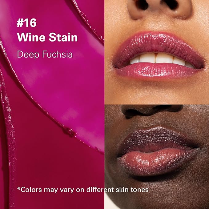 Melixir Vegan Lip Butter #16 Wine Stain (+11 more colors), Hydrating Tinted Lip Balm Stick, Bee-Free, Petrolatum-Free, Plant-Based, Moisturizes Dry Chapped Lips With Shea Butter, Sheer Natural Finish