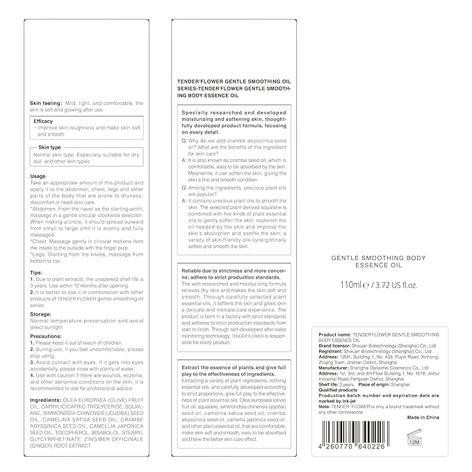 2PCS Folic Acid&Amino Acid,Essence combination of oil and lotion,Age-Defying Vegetable Glycerine for Skin Firms, Smooth, Anti Stretch Mark, Moisturizing 6.7 OZ +3.7 OZ