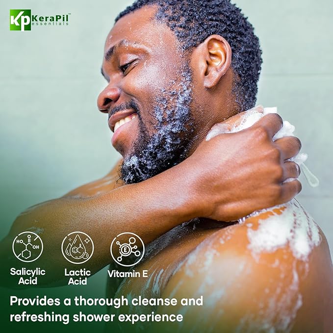 Exfoliating Body Wash with Salicylic Acid - No Dry Out, Gentle Exfoliates Rough and Bumpy Skin, Body Acne Wash, BHA & AHA - Cucumber and Mint Salicylic Acid Body Wash - (16 fl oz)